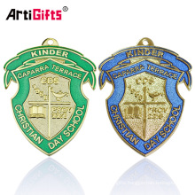 Custom Glitter Enamel Cartoon Fake Matt Gold Christian Medals